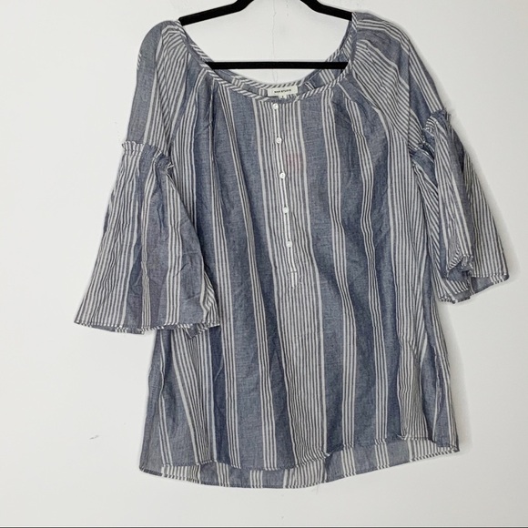 Max STUDIO grey striped blouse. Size S - Picture 3 of 5